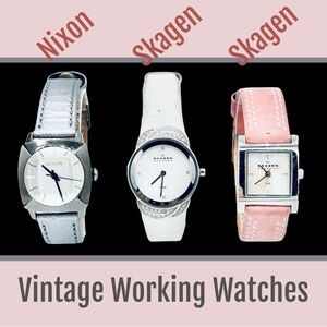 3 Used Ladies Watches- Nixon & Skagen